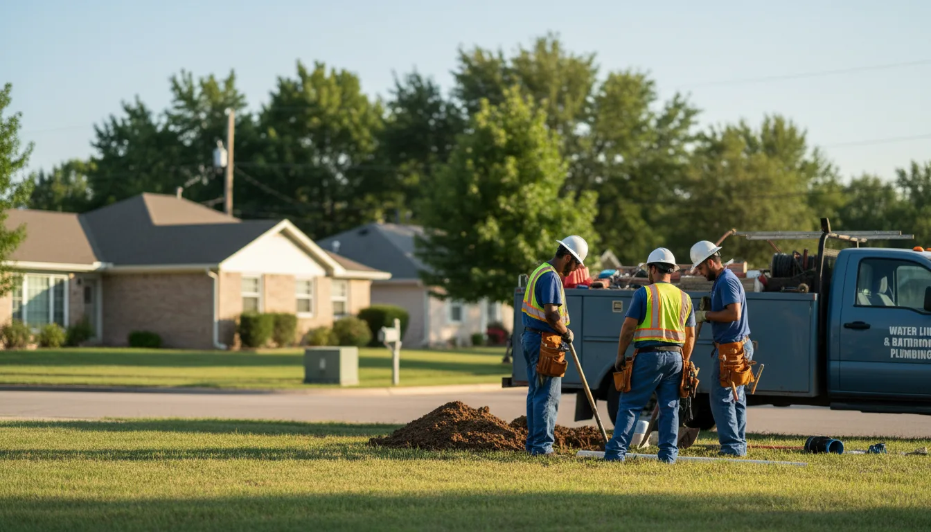 Residential water line and bathroom plumbing service in Aguila, AZ